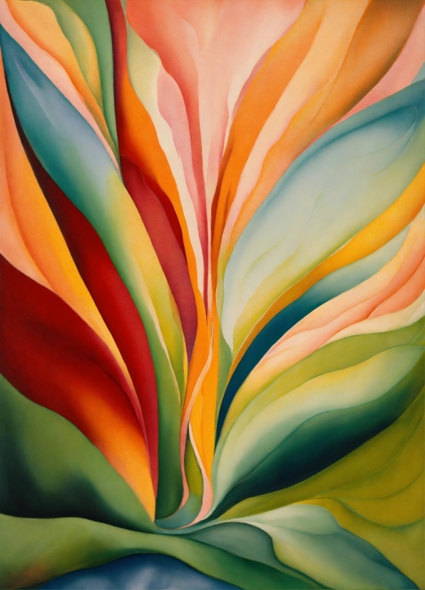 Orange, Terrestrial Plant, Petal, Art, Painting, Pattern