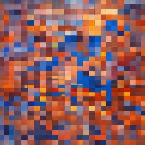 Rectangle, Blue, Azure, Orange, Textile, Art