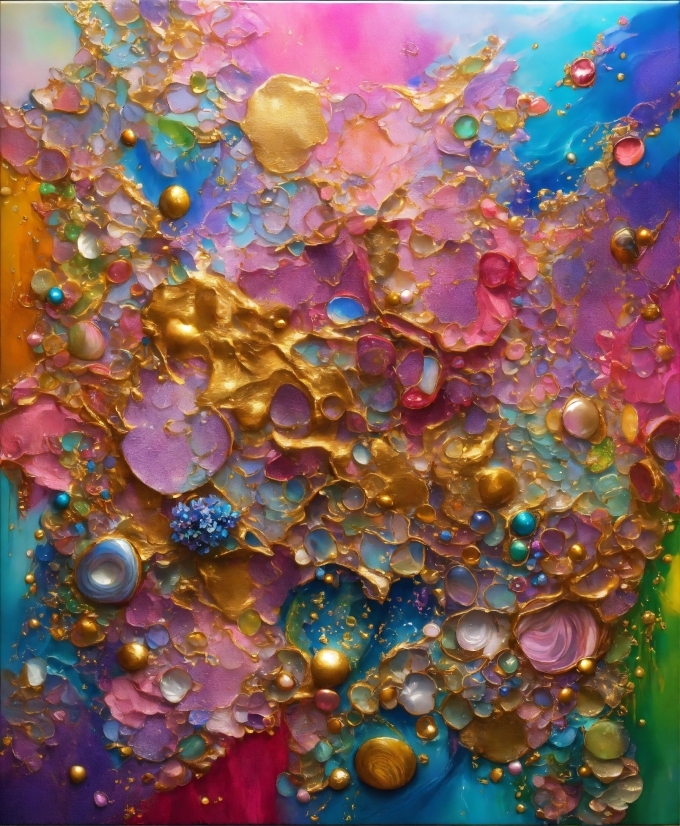 Liquid, Art, Magenta, Glitter, Pattern, Electric Blue