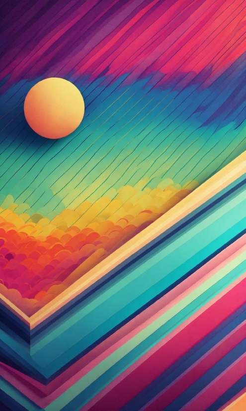 Colorfulness, Azure, Orange, Rectangle, Pink, Art