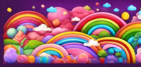 Rainbow, Font, Circle, Oval, Art, Event