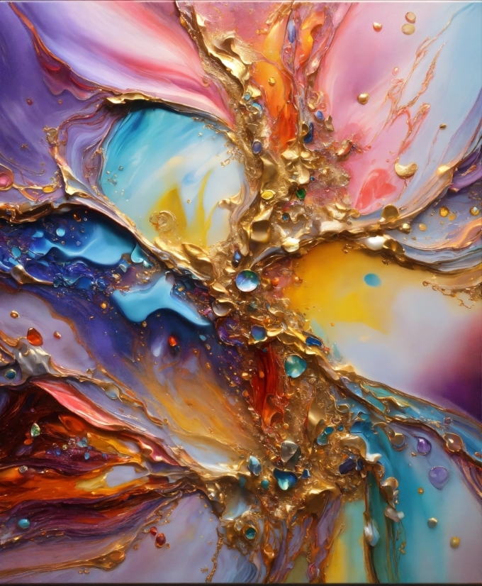 Liquid, Amber, Paint, Art, Natural Material, Electric Blue