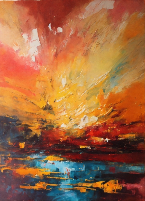 Art Paint, Cloud, Paint, Orange, Afterglow, Sky