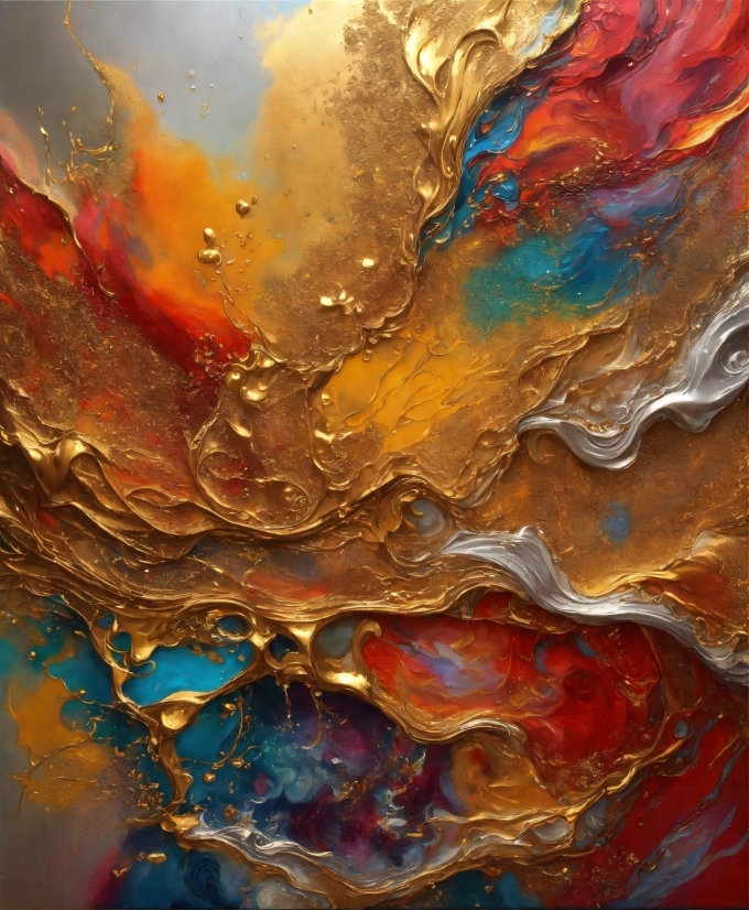 Liquid, Water, Paint, Art Paint, Orange, Art