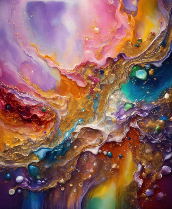 Art Paint, Liquid, Nature, Water, Paint, Purple