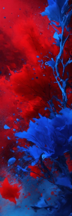 Blue, Paint, Branch, Organism, Natural Landscape, Petal