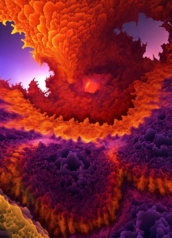 Natural Environment, Purple, Orange, Lighting, Organism, Art