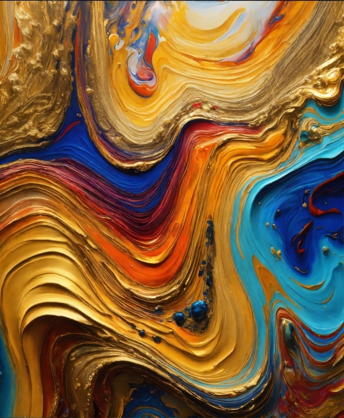 Liquid, Azure, Orange, Fluid, Organism, Art