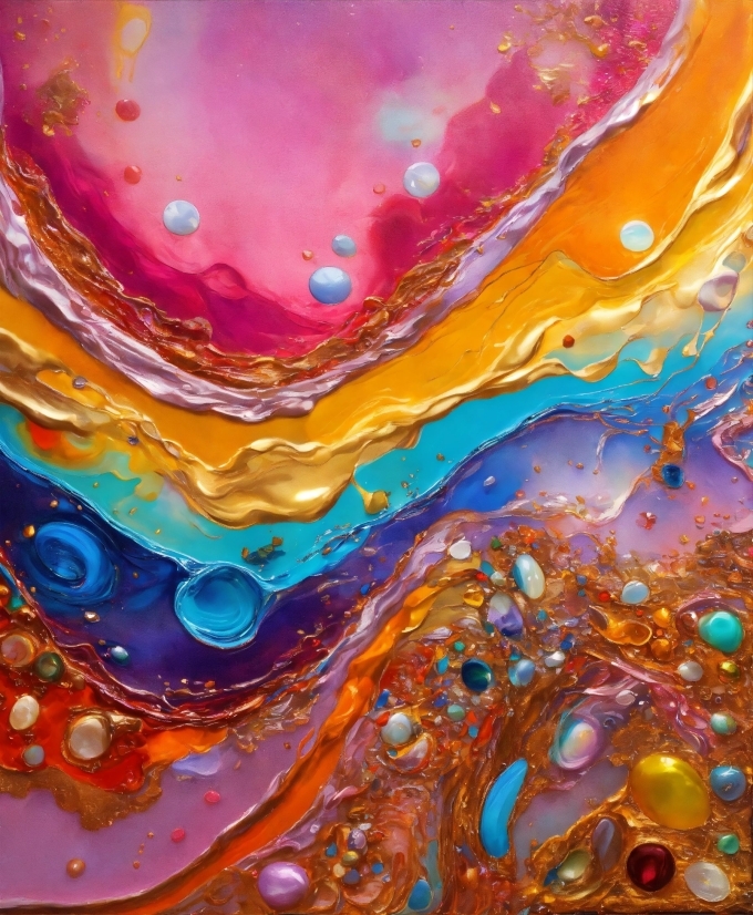 Colorfulness, Liquid, Nature, Paint, Orange, Purple