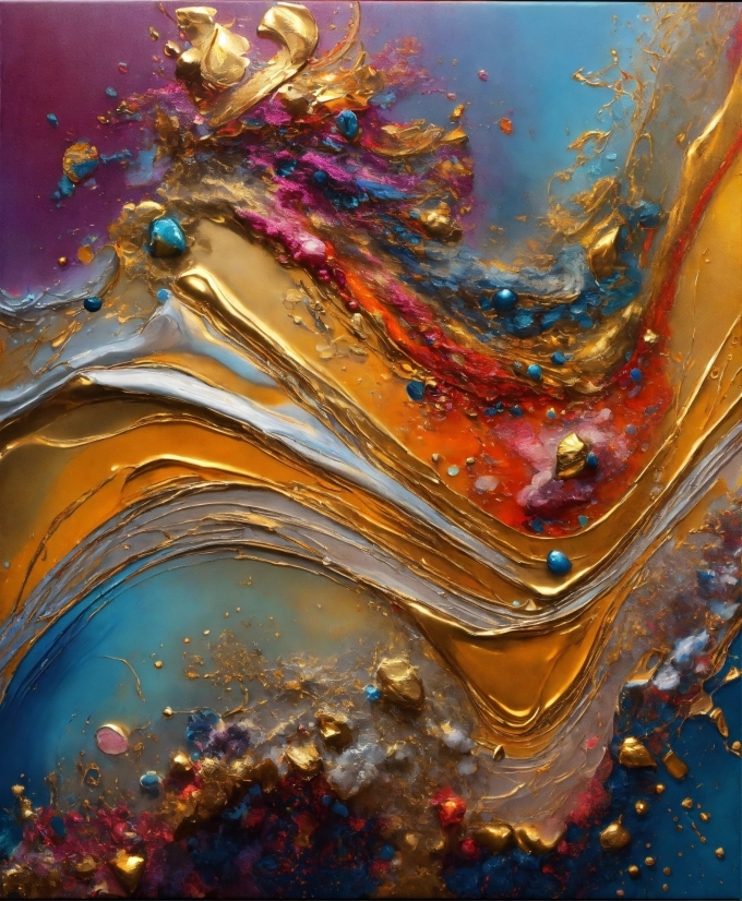 Liquid, Amber, Fluid, Paint, Purple, Art