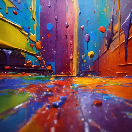 Colorfulness, Climbing Hold, Paint, Purple, Orange, Art