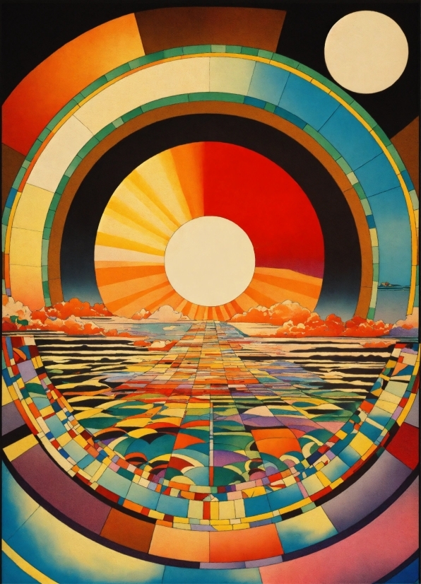 Colorfulness, Orange, Line, Art, Symmetry, Circle