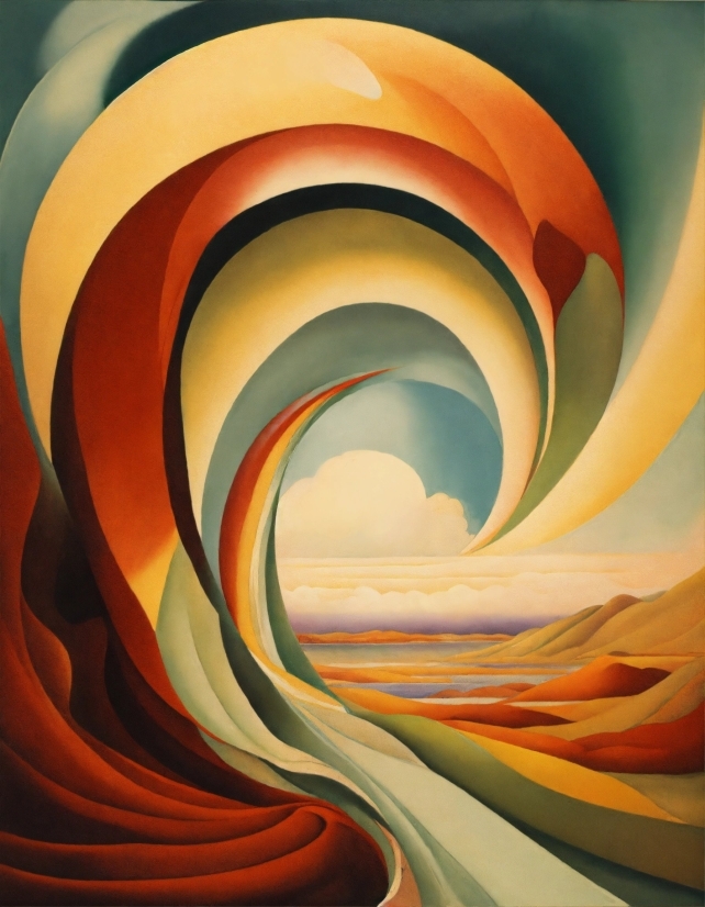 Orange, Art, Painting, Tints And Shades, Landscape, Circle