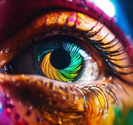 Eyebrow, Eye, Eyelash, Iris, Feather, Closeup