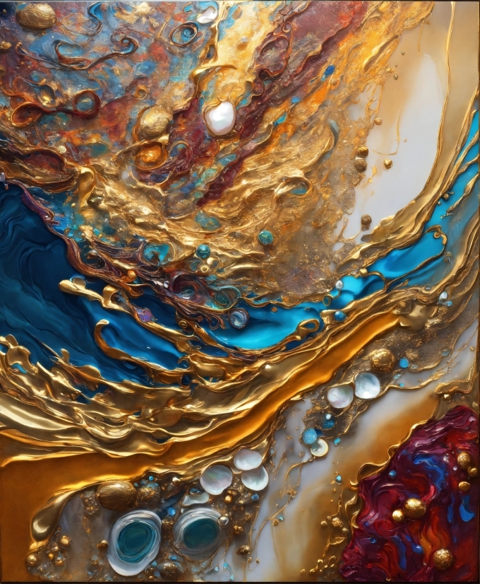 Liquid, Paint, Fluid, Amber, Art, Water