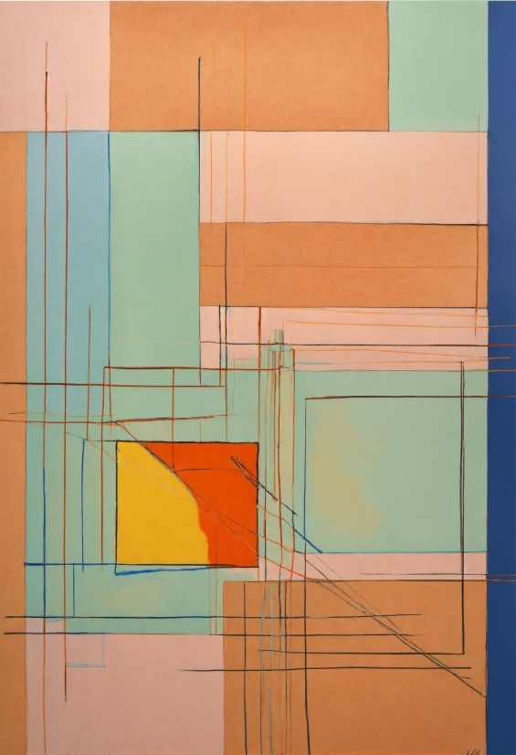 Colorfulness, Rectangle, Orange, Paint, Art, Triangle