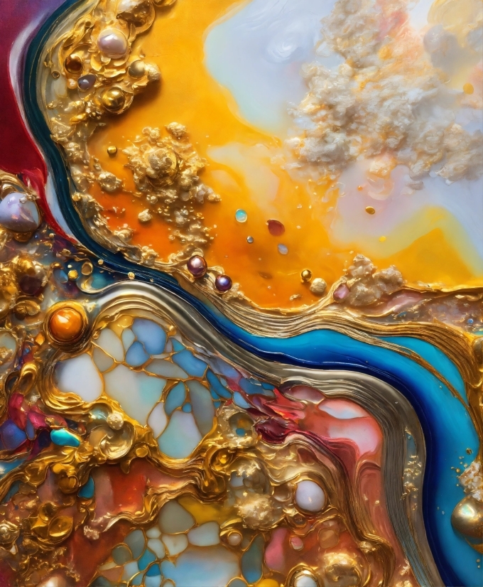 Liquid, Amber, Gold, Fluid, Art, Pattern