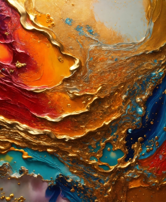 Liquid, Amber, Water, Orange, Paint, Fluid