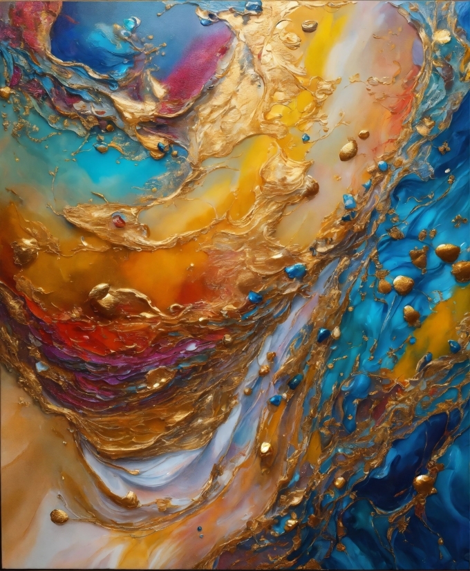 Liquid, Water, Paint, Fluid, Orange, Art