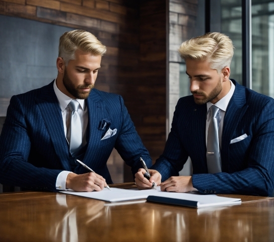 Table, Sleeve, Tie, Gesture, Collar, Dress Shirt