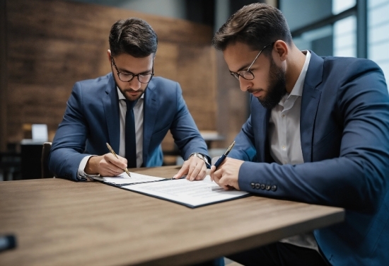 Glasses, Table, Furniture, Chair, Desk, Blazer