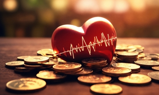 Photograph, Light, Red, Wood, Font, Coin