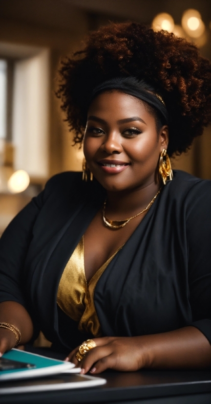 Smile, Jheri Curl, Flash Photography, Ringlet, Earrings, Body Jewelry