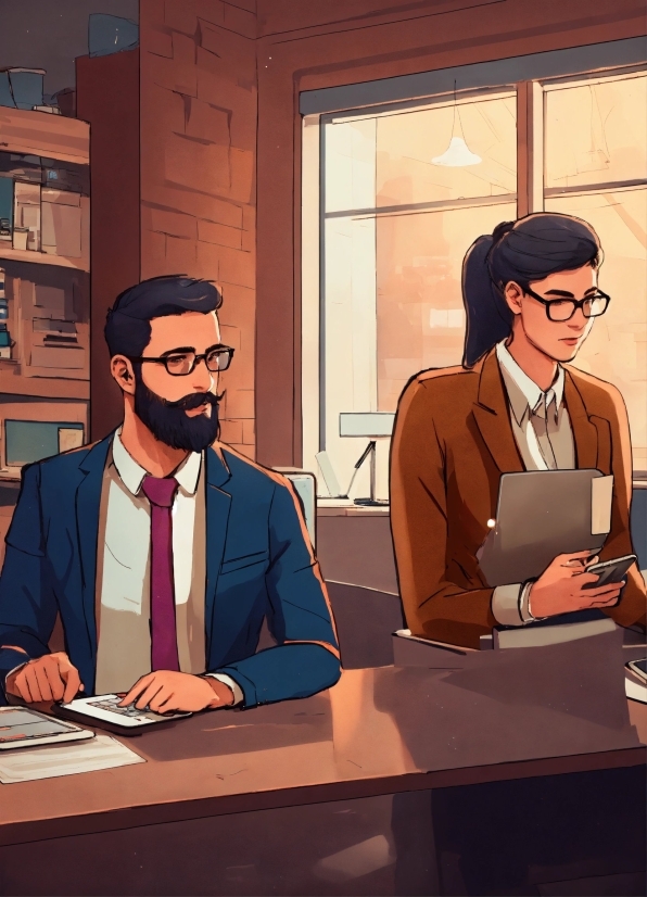 Glasses, Vision Care, Human, Cartoon, Eyewear, Beard