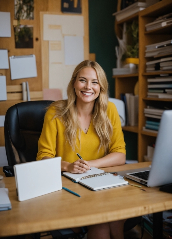 Smile, Table, Furniture, Computer, Desk, Chair