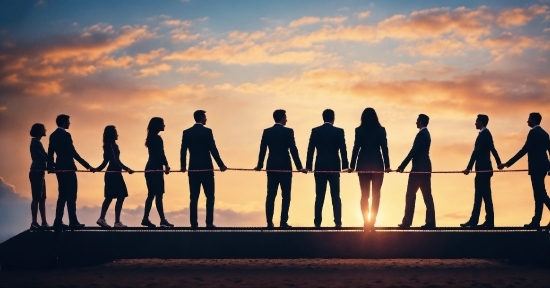 Sky, Cloud, People In Nature, People On Beach, Standing, Dusk