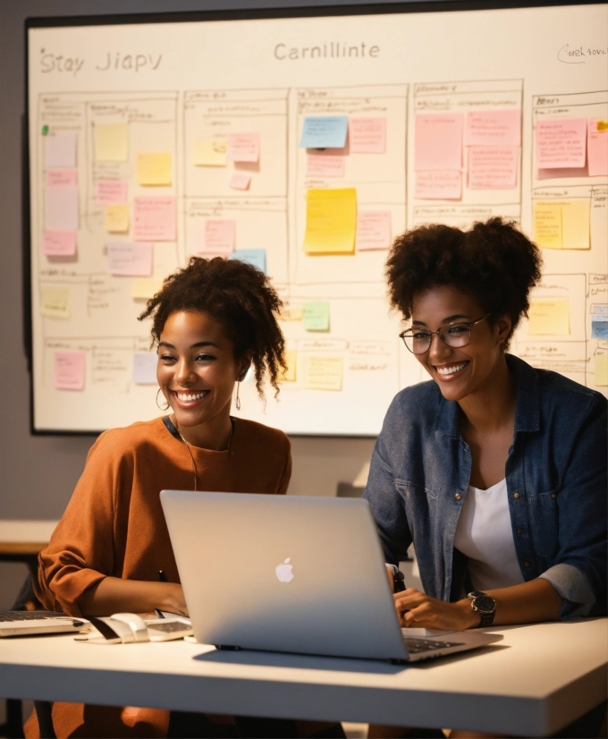 Smile, Computer, Table, Laptop, Postit Note, Personal Computer