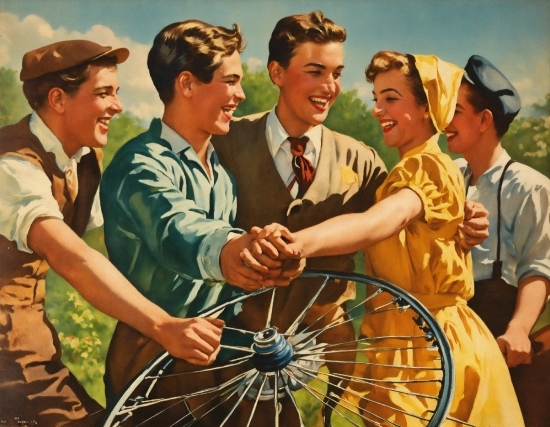 Smile, Gesture, Wheel, Tie, Happy, Crew