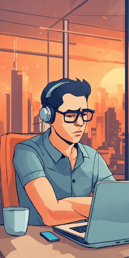 Laptop, Vision Care, Cartoon, Eyewear, Art, Computer