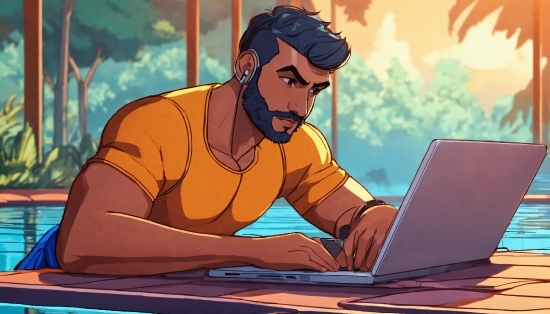 Computer, Personal Computer, Laptop, Cartoon, Netbook, Typing