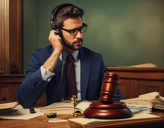 Glasses, Table, Microphone, Watch, Organ, Tie