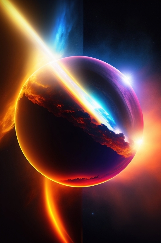 Graphic Ai Generator, Planet, Celestial Body, Light, Space, Fractal