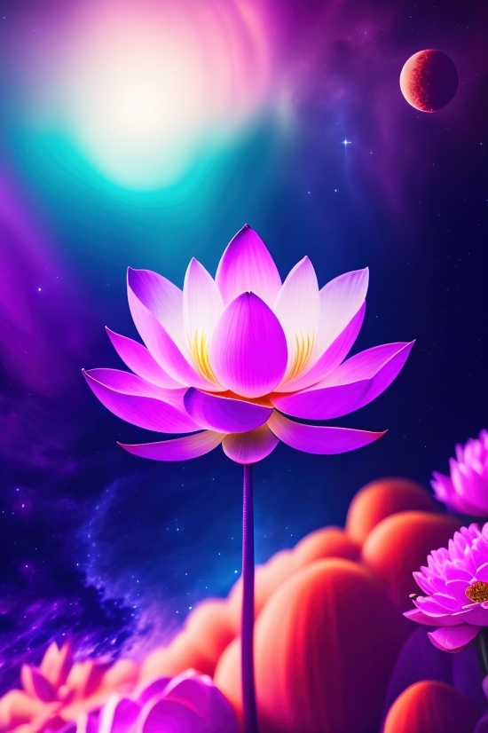 Free Ai Graphic Generator, Lotus, Design, Fractal, Art, Light