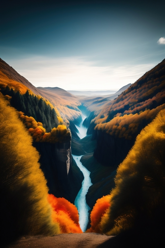 New Ai Photo Generator, Canyon, Ravine, Valley, Natural Depression, Landscape