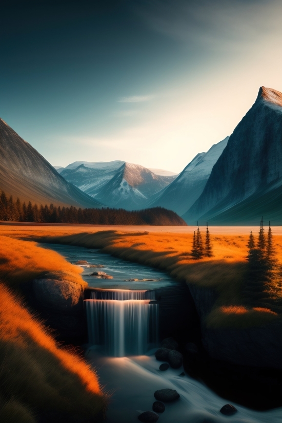 Ai Motion Graphic, Lake, Mountain, Landscape, Mountains, Range