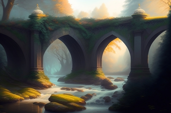 Best Ai For Concept Art, Bridge, Viaduct, Structure, Water, River