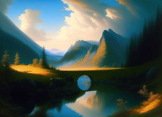 Ai Generated Artwork Wins, Sunset, Sun, Sky, Landscape, Horizon