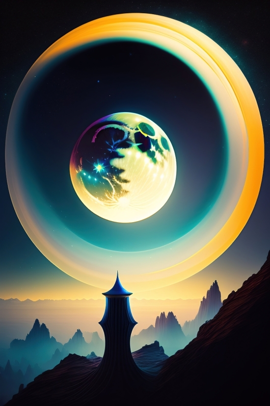 Free Ai Art No Sign Up, Moon, Planet, Globe, World, Icon