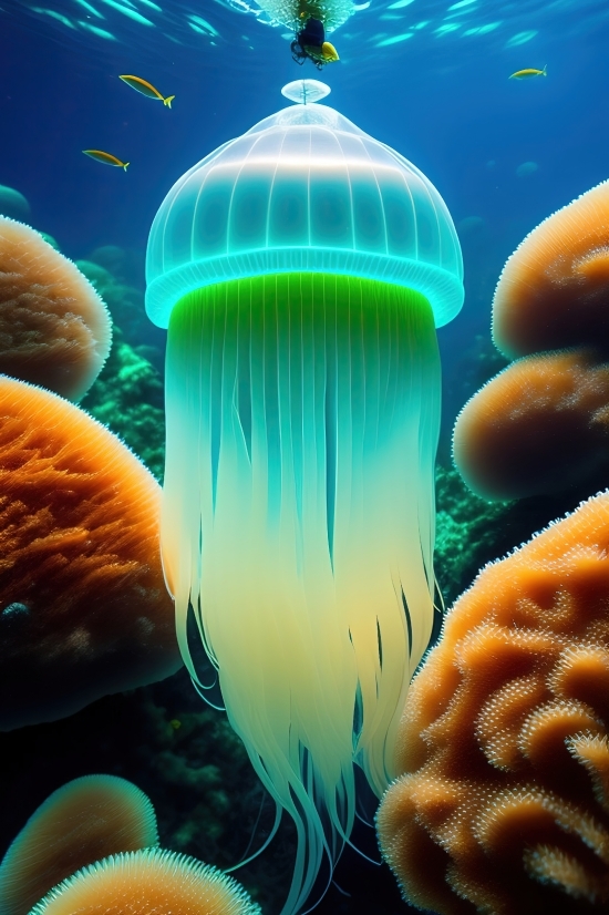 Pic Generator With Text, Jellyfish, Invertebrate, Animal, Sea Pen, Coelenterate