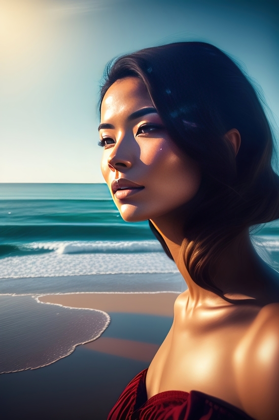 Tencent Ai Art, Face, Shoulder, Portrait, Hair, Model