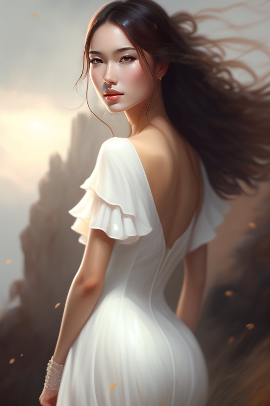 Upscale Anime Image, Attractive, Pretty, Portrait, Adult, Model