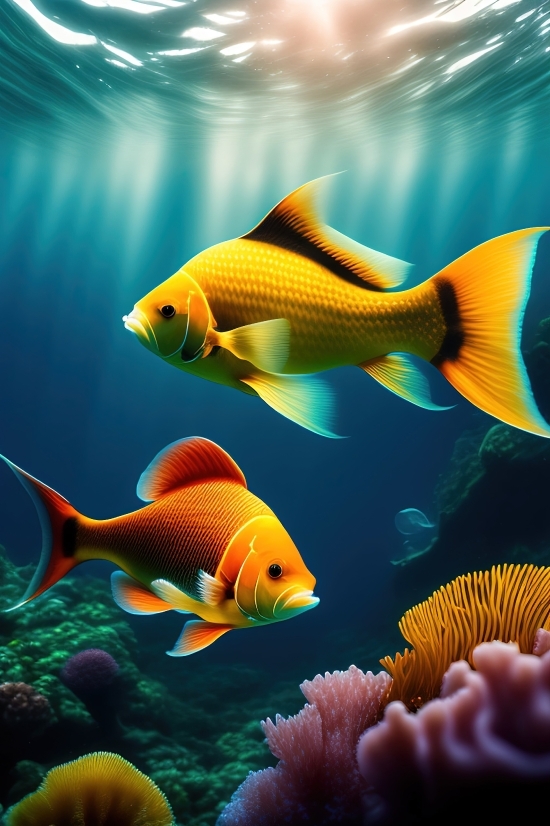 Wombo Dream Ai Art, Goldfish, Underwater, Aquarium, Fish, Seawater