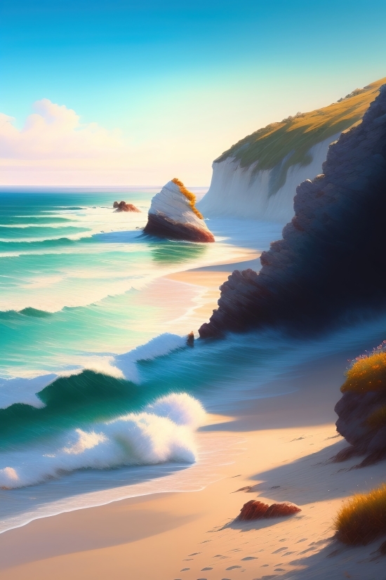 Free Art Ai Generator, Sand, Beach, Ocean, Sea, Coast