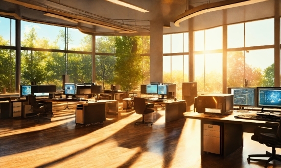 Furniture, Personal Computer, Computer, Table, Interior Design, Computer Monitor