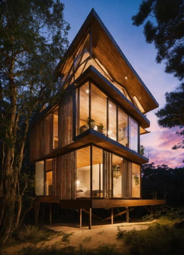 Sky, Plant, Building, Window, Tree, Wood