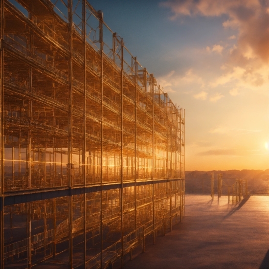 Sky, Cloud, Water, Mesh, Dusk, Wire Fencing